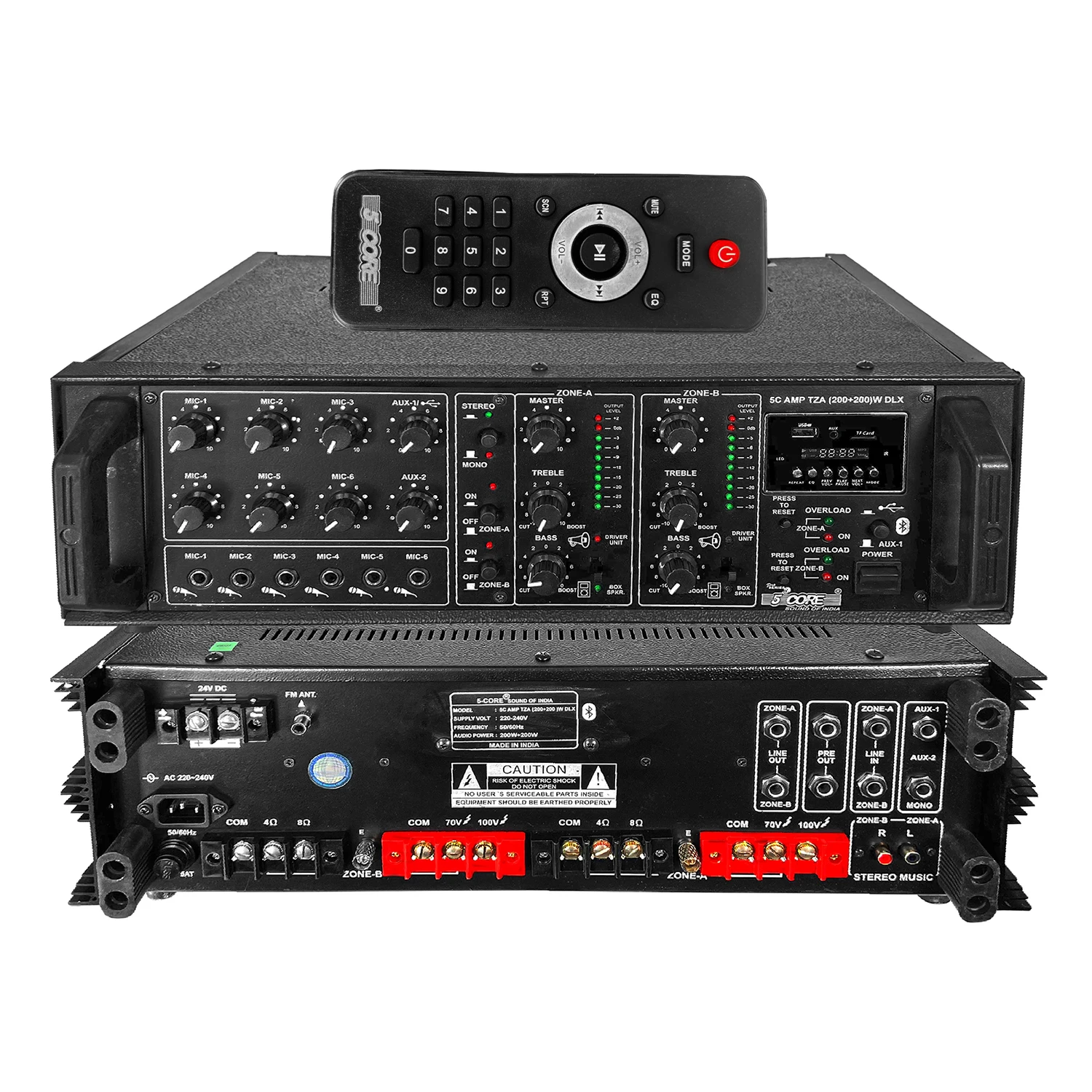 5 Core Amp 500W Amplifier Home Audio PA Bass DJ Stereo Receiver Rack Mount Passive Speaker Amplificador AMP 200+200