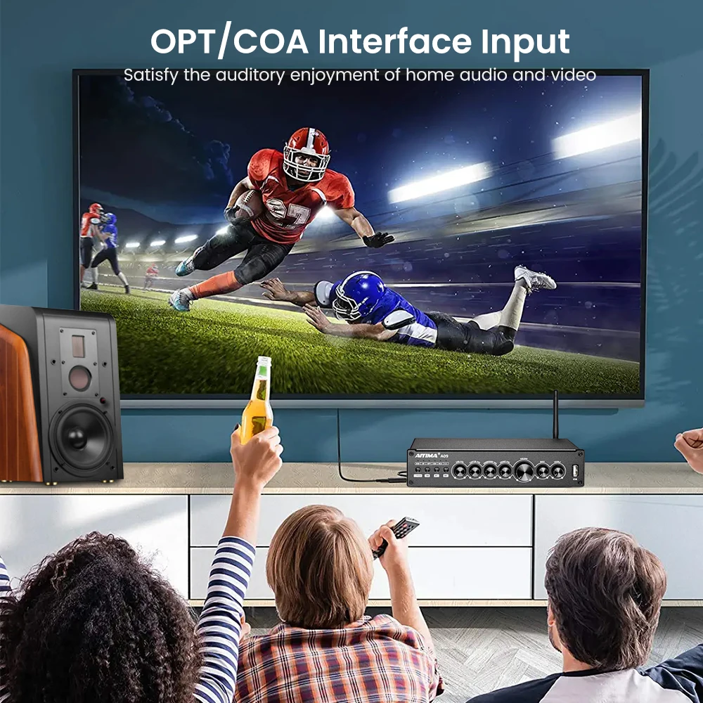 AIYIMA Upgrade A09 TPA3116 Power Amplifier HiFi Bluetooth 5.0 Subwoofer Amplifier 5.1 Surround Amplificador Home Audio Amp 50Wx6 - Image 6